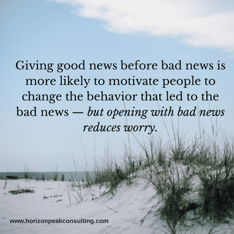 Good News Or Bad News First Horizon Peak Blog