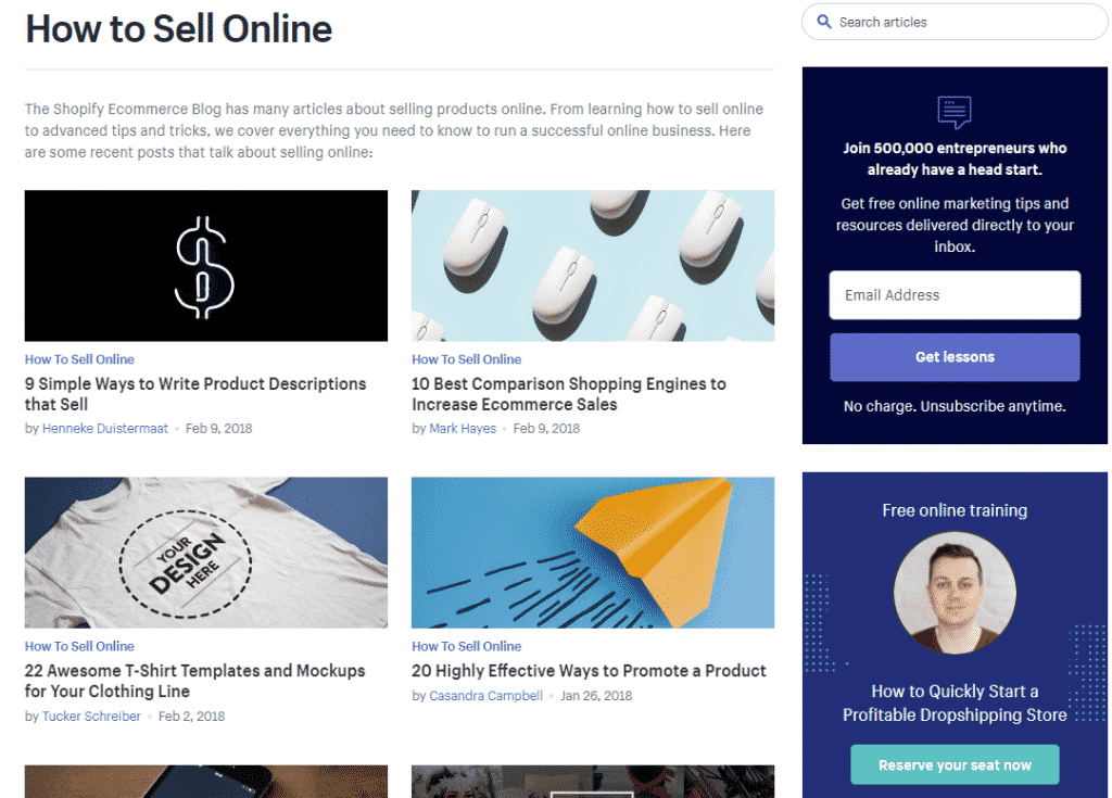 Shopify blog