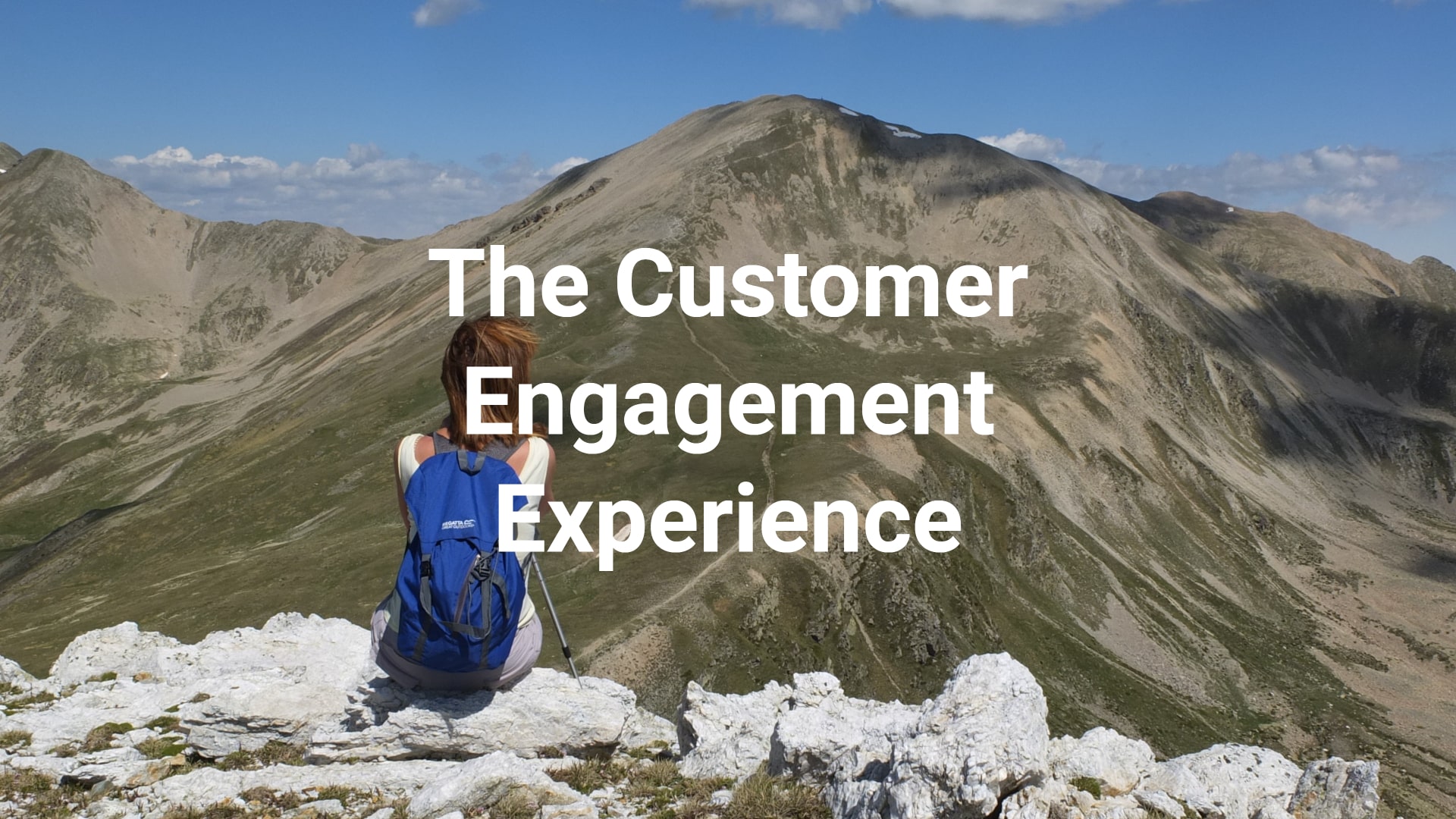 The Customer Engagement Experience - hiker looking at mountaintops